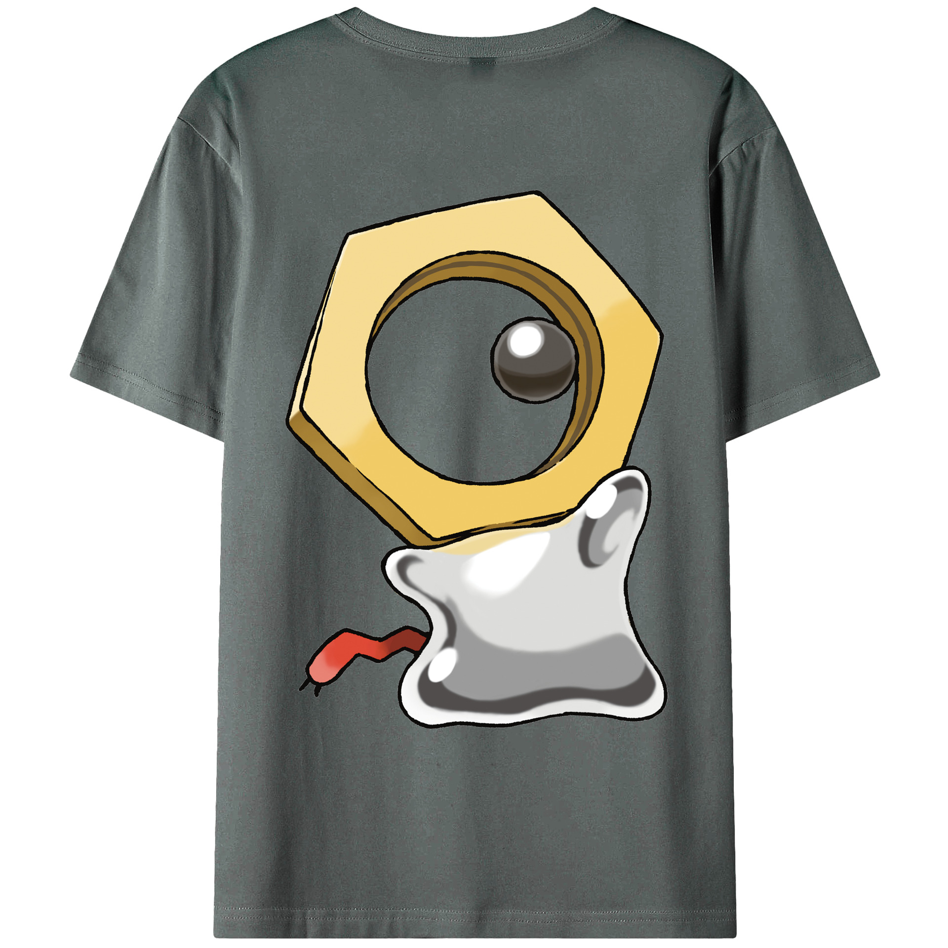 （画像用） ポケットモンスター Pokémon 綿100％ メンズ半袖Tシャツ（バックプリント） 通気性